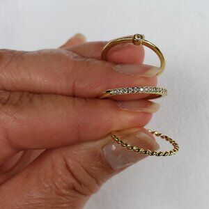 Adornia 14K yellow gold plated stacking ring set - Size 7 - NWT